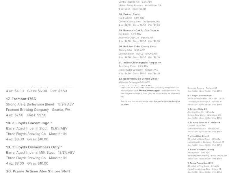 Belmont Station Menu