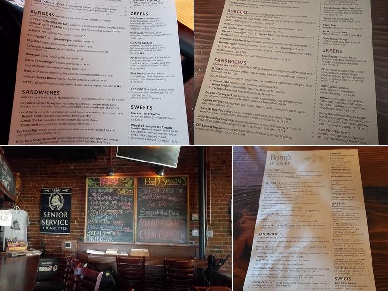 McMenamins Boon's Treasury Menu