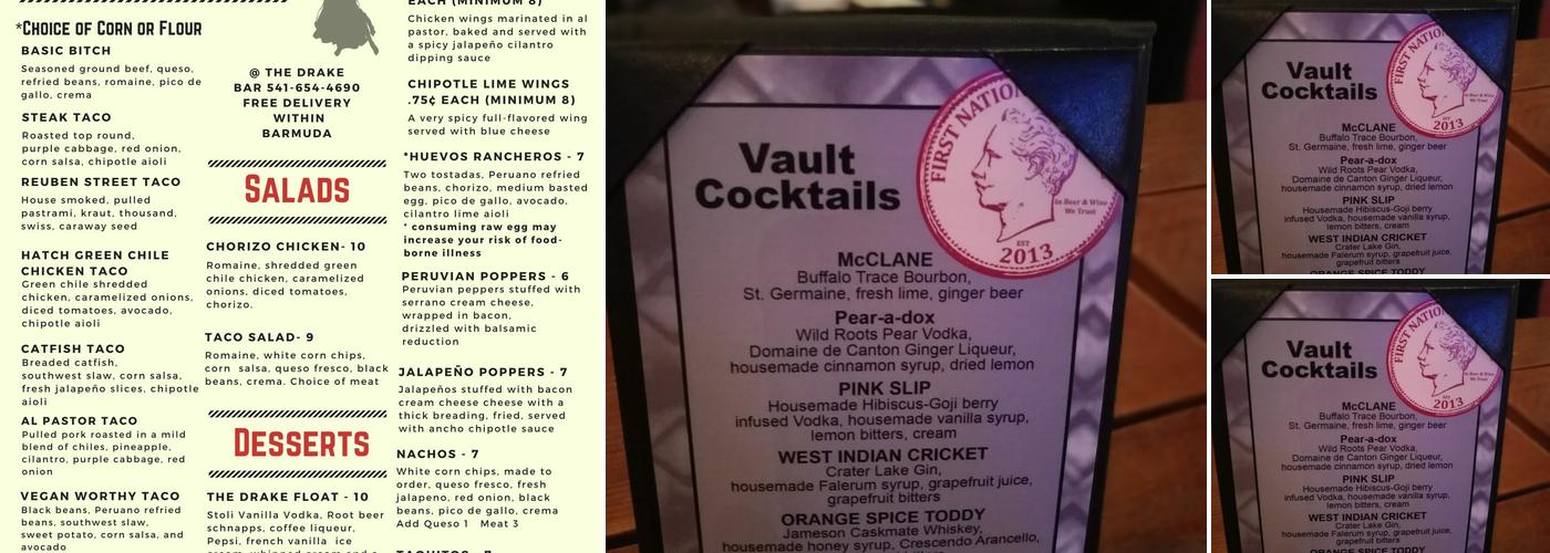 The Drake Bar Menu