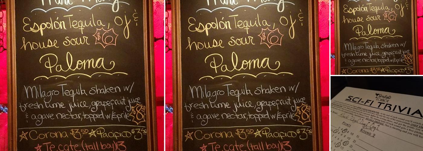 Starlight Lounge Menu