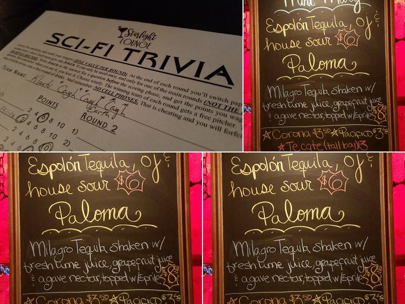 Starlight Lounge Menu