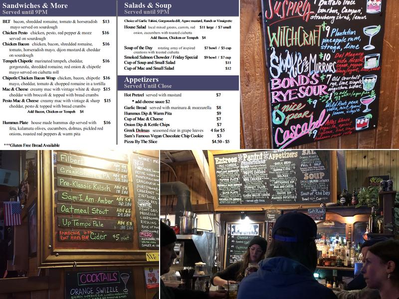 Sam Bond's Garage Menu