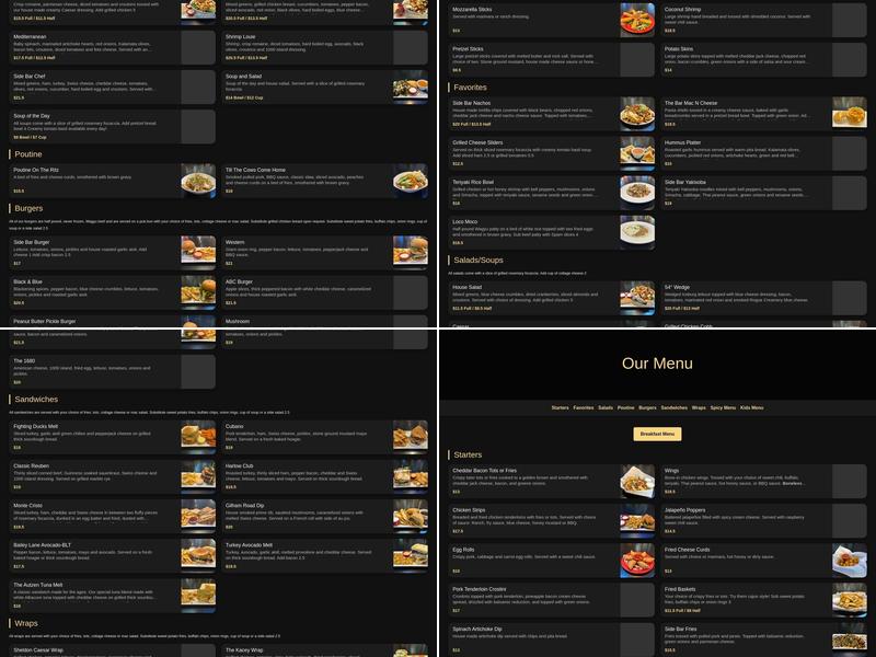 Side Bar Menu