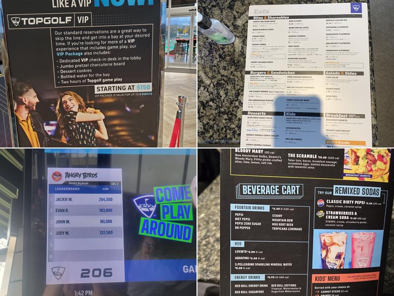 Topgolf Hillsboro Menu