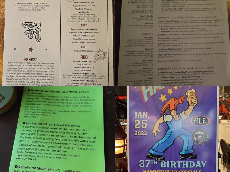 McMenamins Murray & Allen Menu