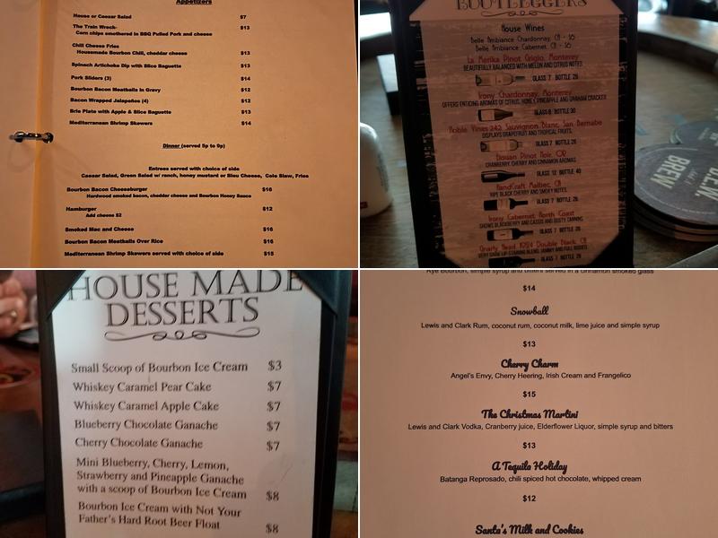 Bootleggers Whiskey Bar Menu