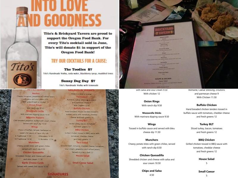 Brickyard Tavern Menu