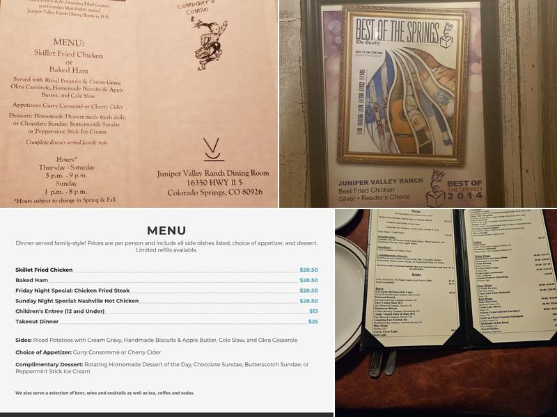 Juniper Valley Ranch Menu