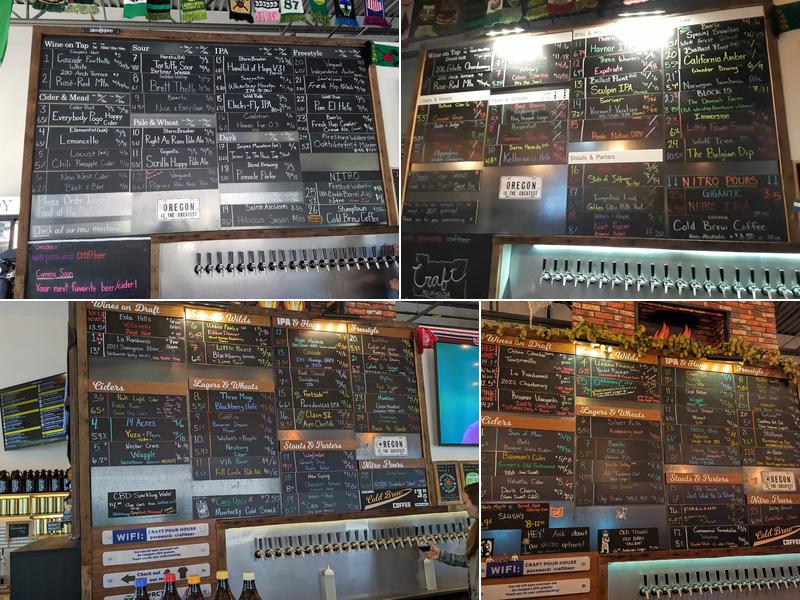 Craft Pour House Menu