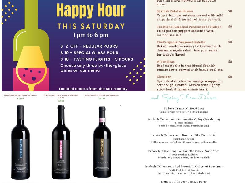 Elixir Wine Group Menu