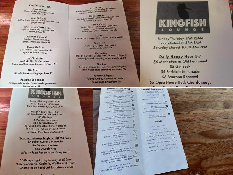 Kingfish Lounge Menu