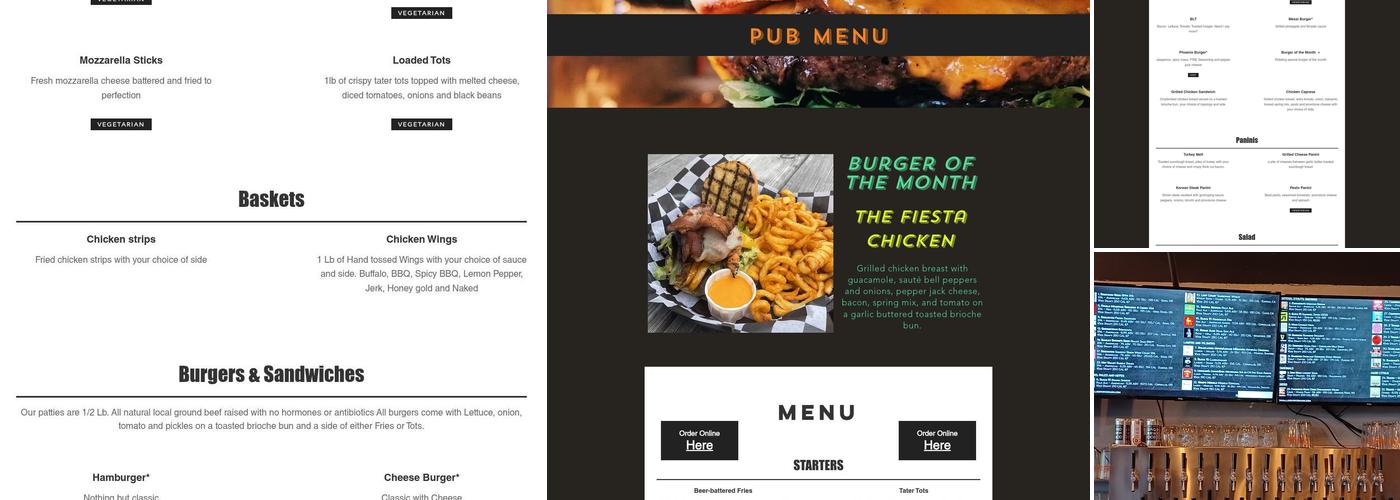 The Upper Deck Pub Menu