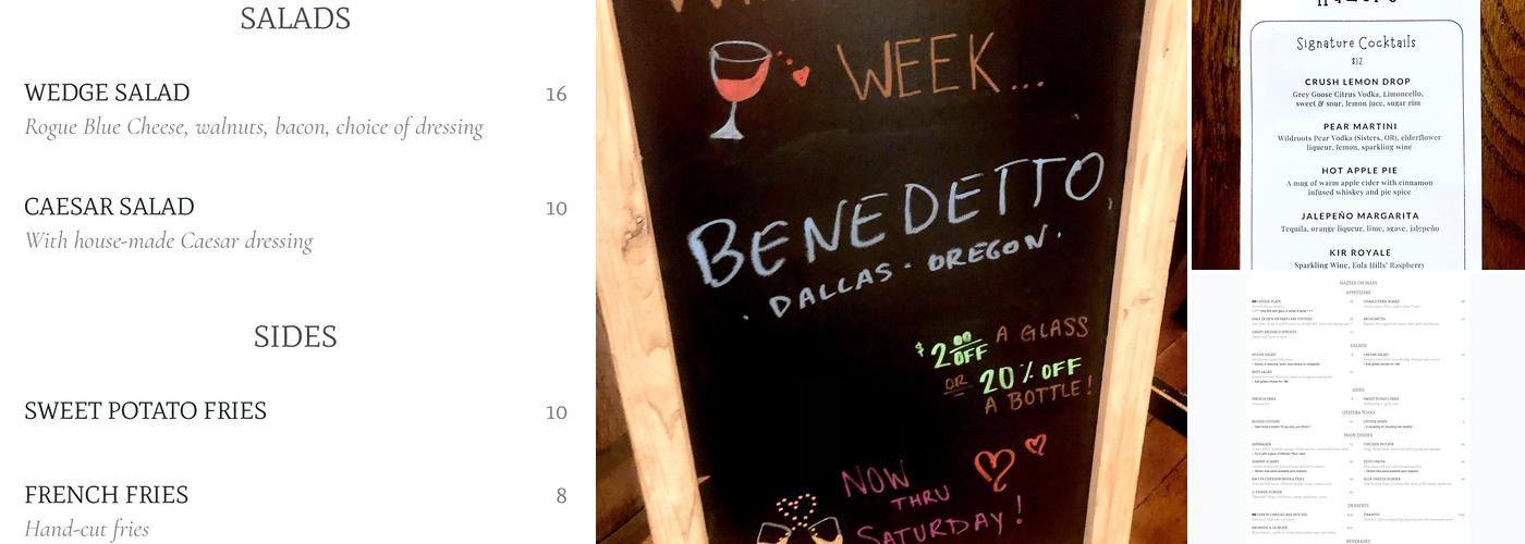 Hazel’s on Main Menu