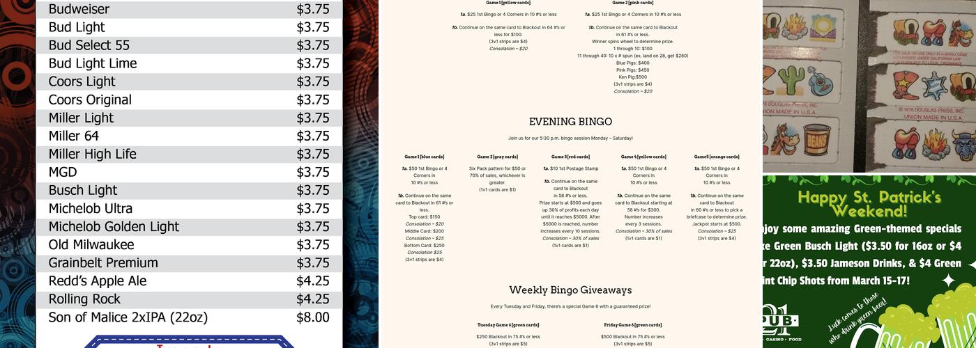 Pub 21 Menu