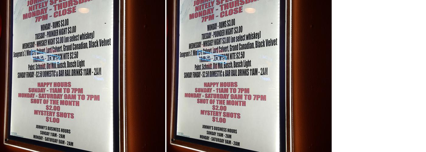 Johnny's Lounge Menu