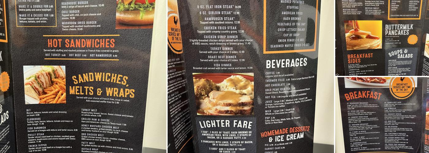 Long Haul Saloon Menu