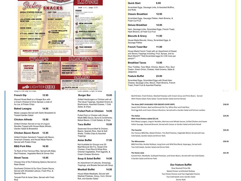Scobey's Pub and Grub Menu