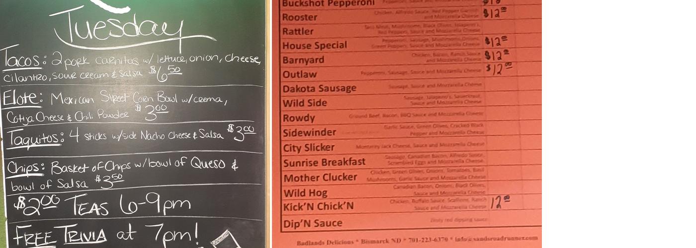 Lariat Bar Menu