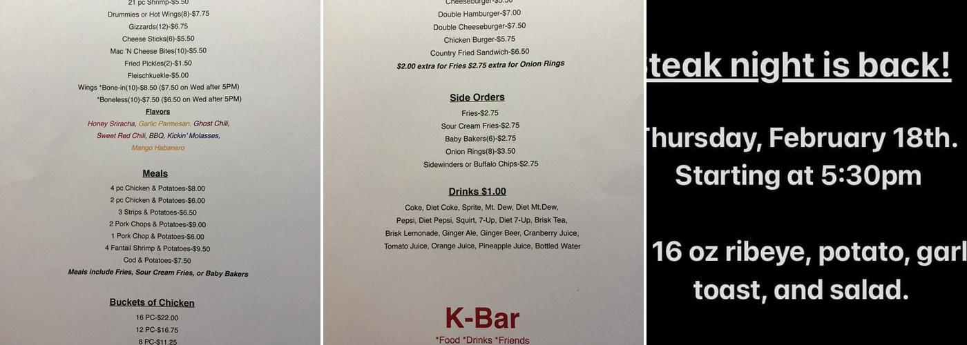 Makoti K-Bar Menu