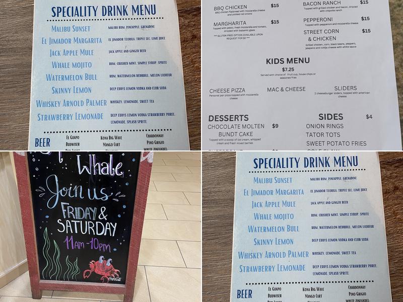 The Square Whale Menu