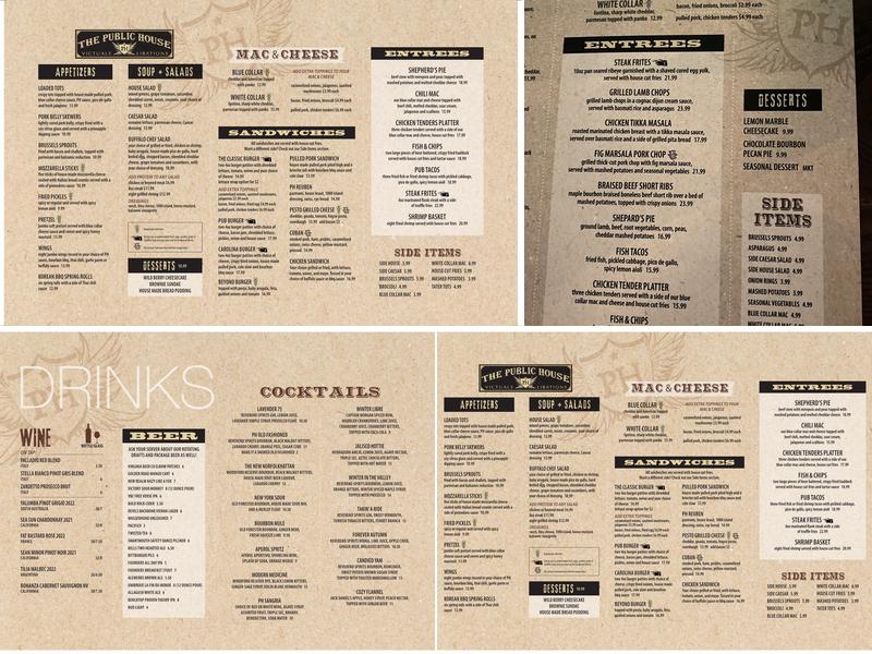 The Public House Menu