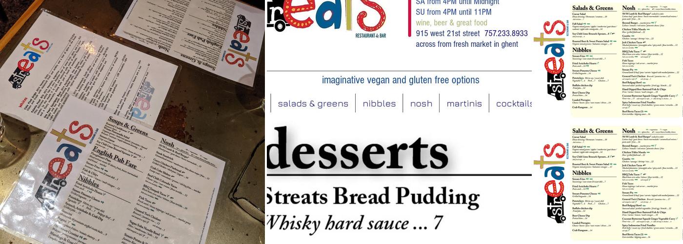 Streats Menu
