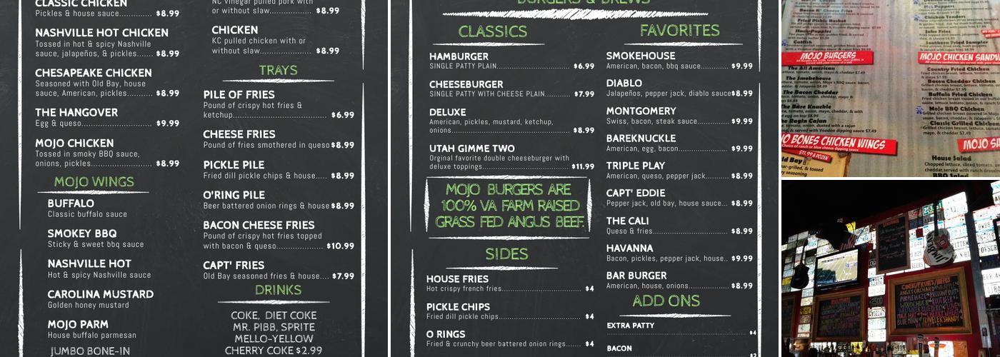 Mojo Bones Menu