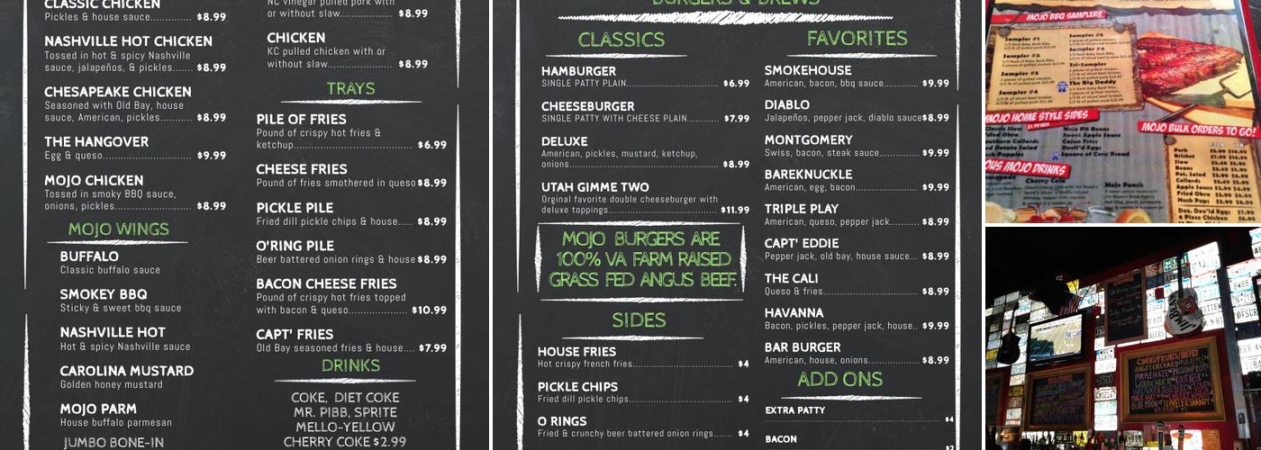 Mojo Bones Menu