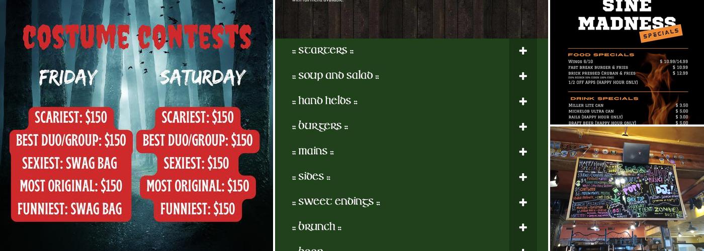 Siné Irish Pub Menu