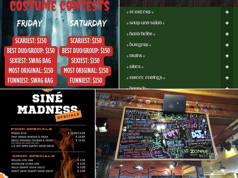 Siné Irish Pub Menu