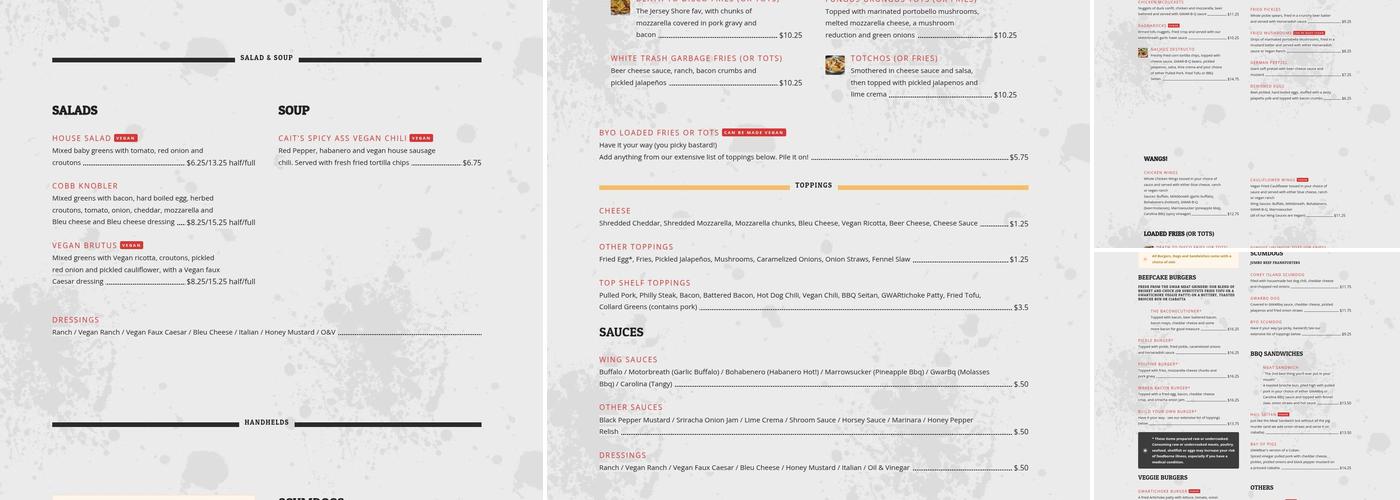 GWARbar Menu