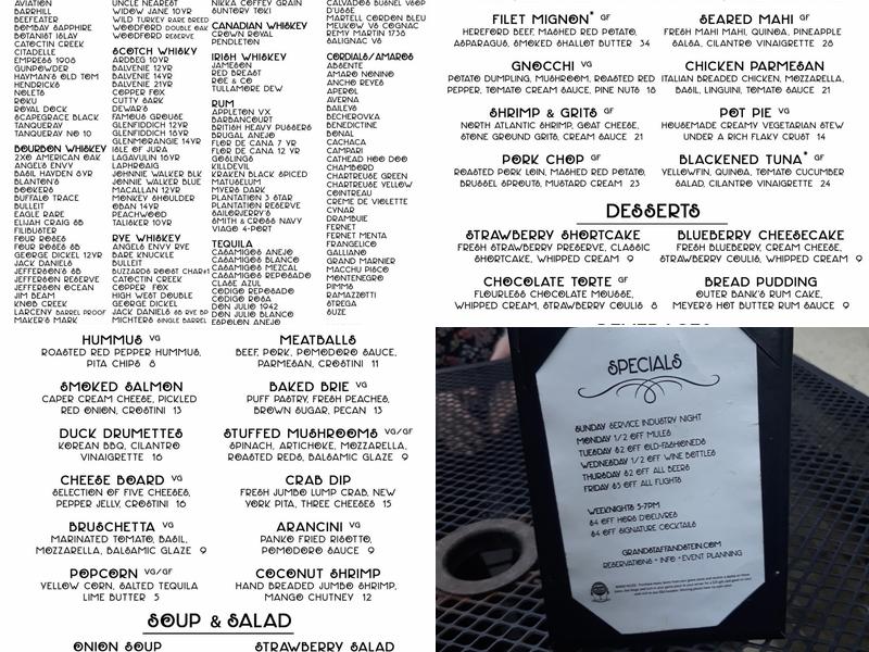 Grandstaff & Stein Menu