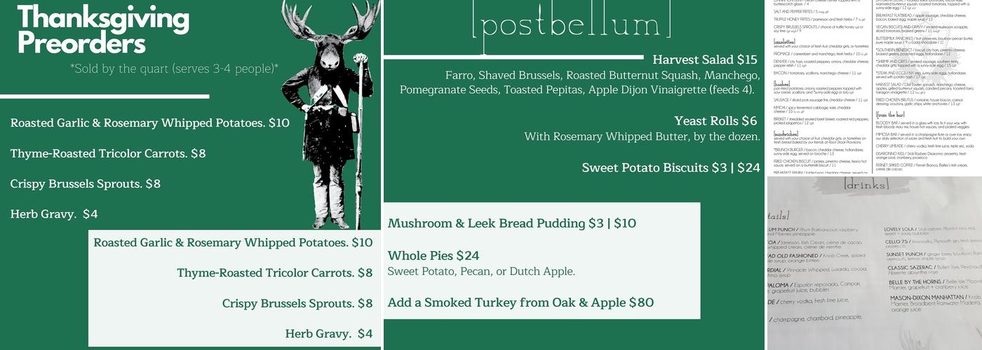 Postbellum Menu