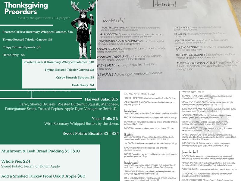 Postbellum Menu