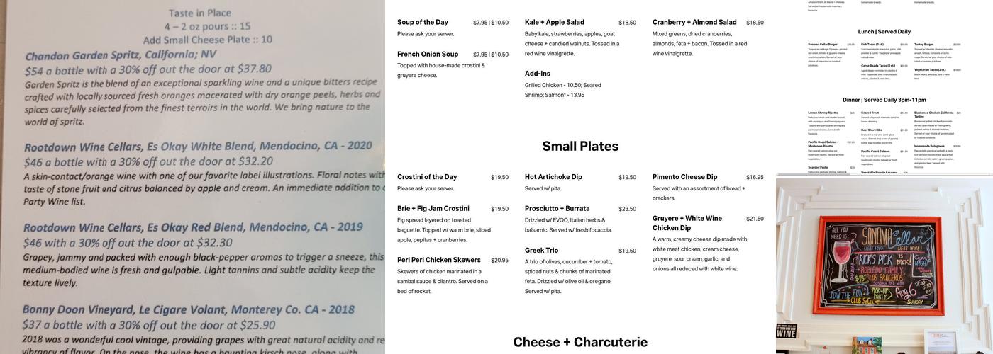 Sonoma Cellar Menu