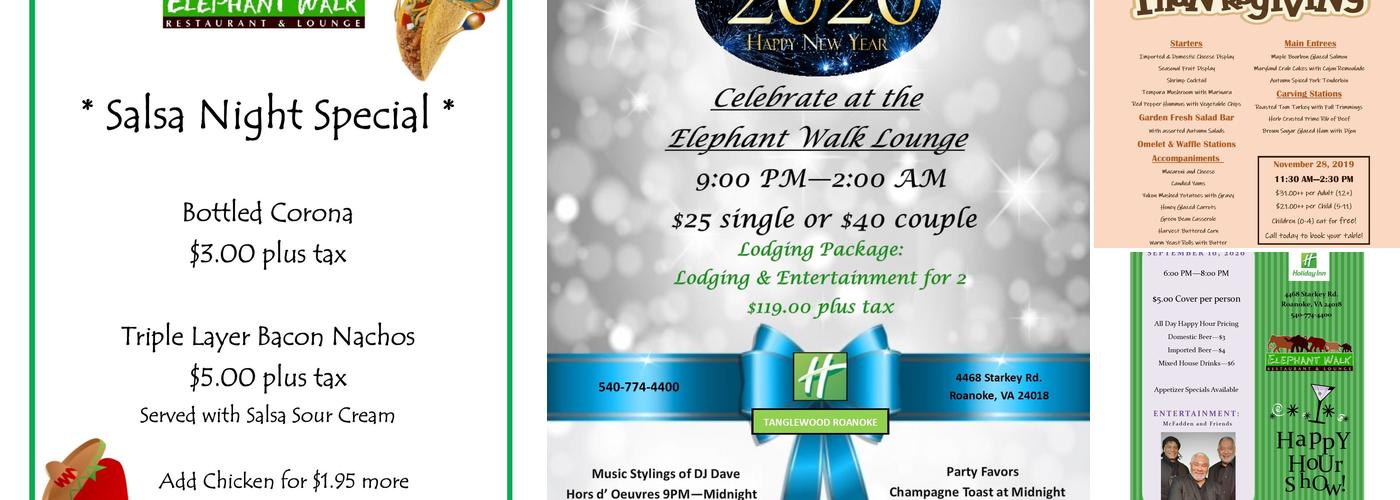 The elephant walk lounge Menu