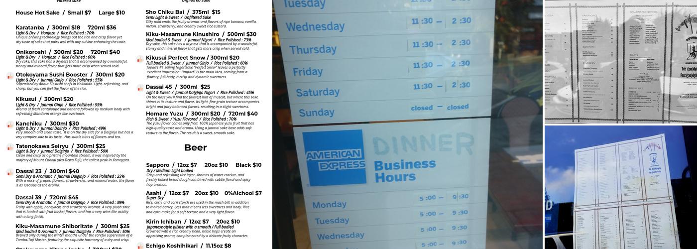 Kotobuki Japanese Restaurant Menu