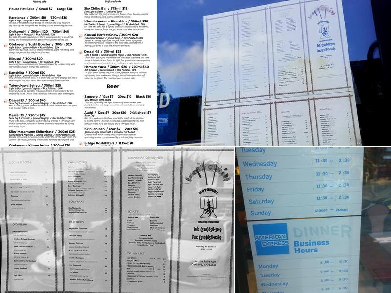 Kotobuki Japanese Restaurant Menu