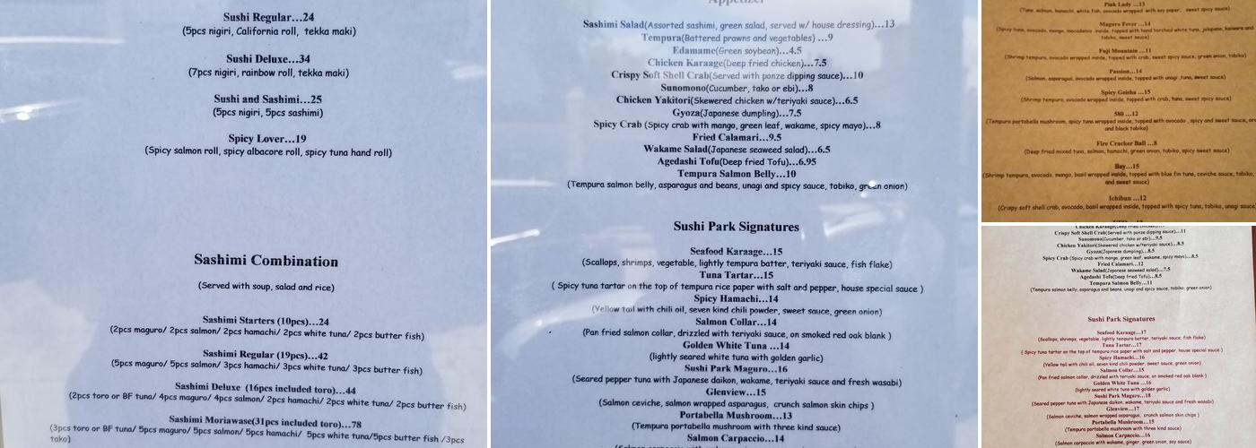 Sushi Park Menu