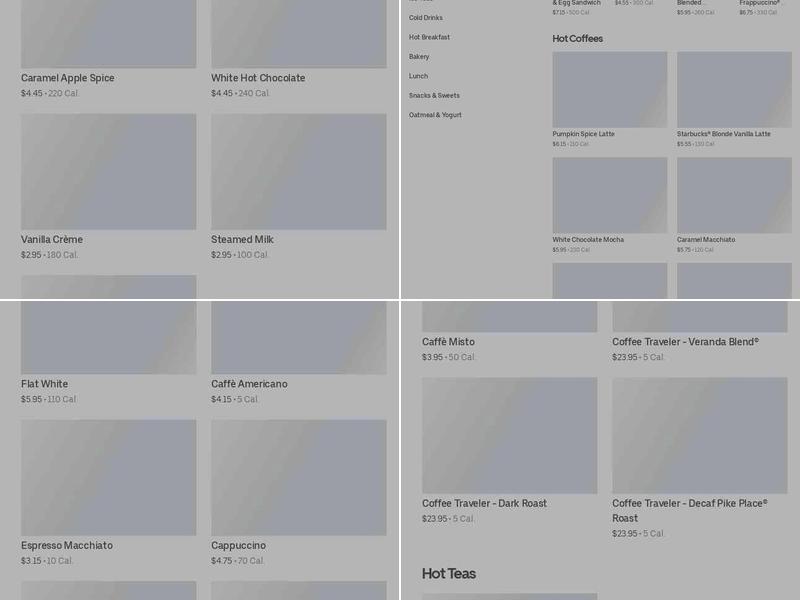 Starbucks Menu