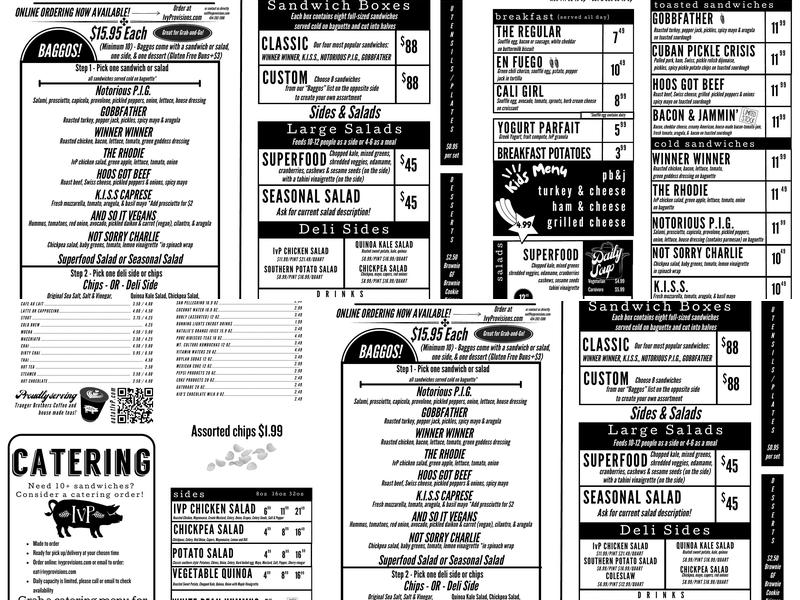 Ivy Provisions Menu