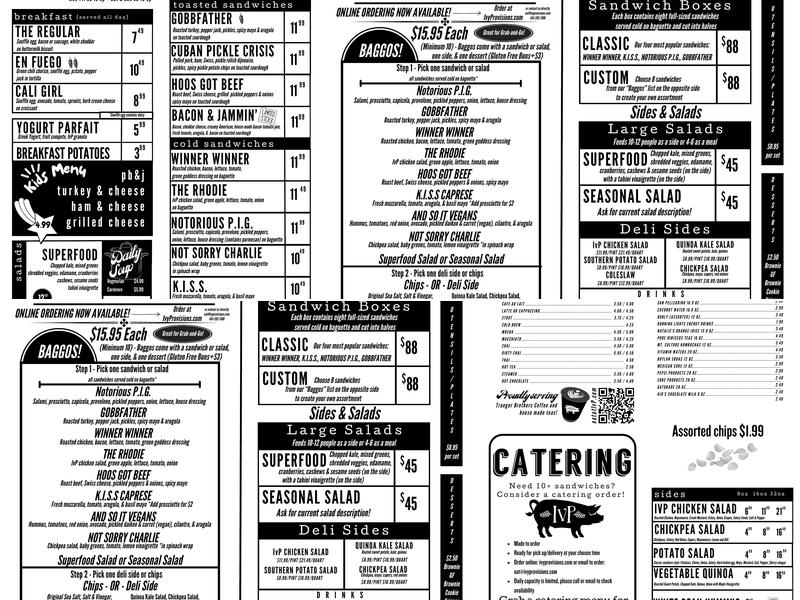 Ivy Provisions Menu