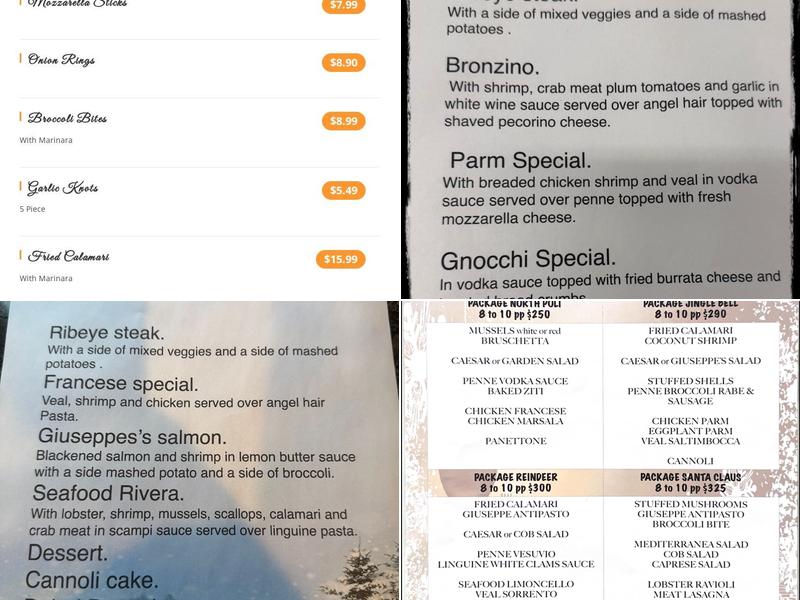 Giuseppe's Pizza Menu