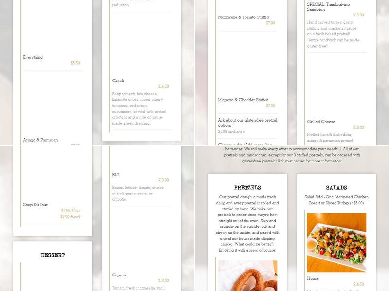 The Malted Barley Menu