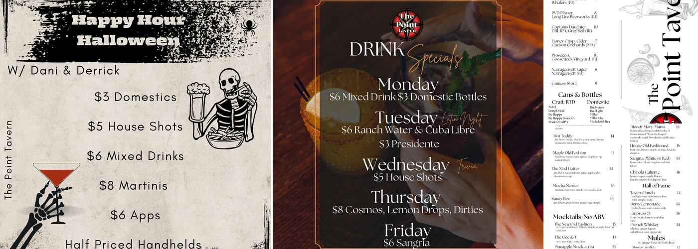 The Point Tavern Menu