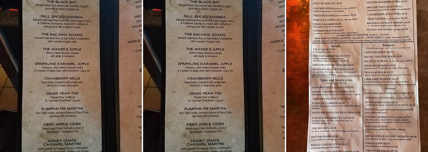 Mc Kinley's Pub Menu
