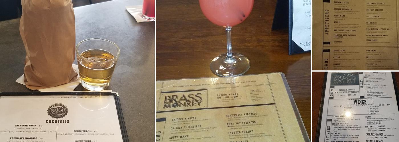 Brass Monkey Menu