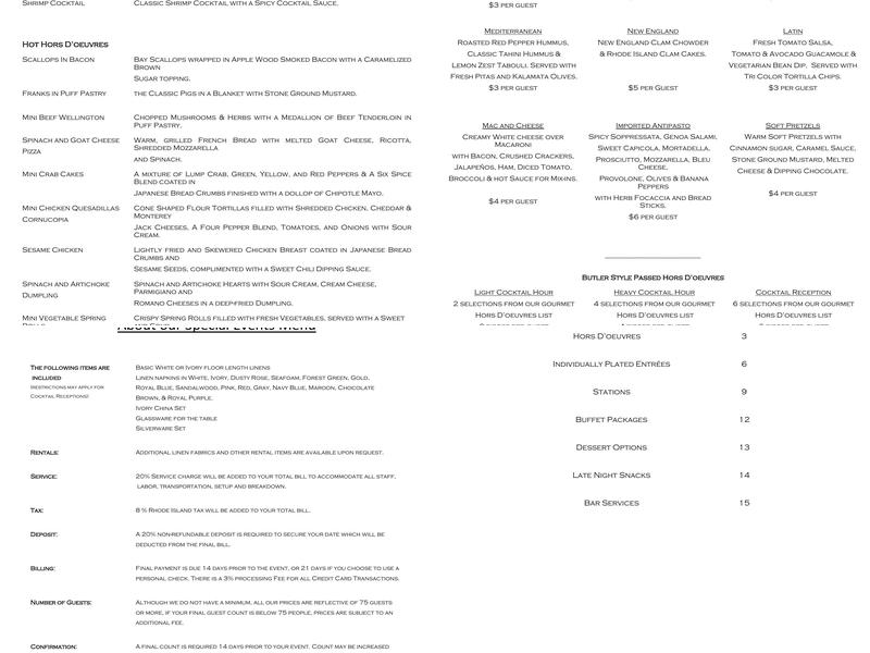 LeFoyer Menu