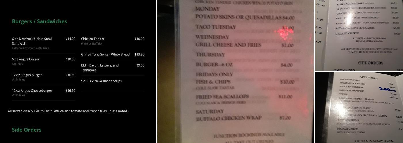 Field House Pub Menu
