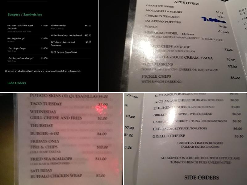Field House Pub Menu